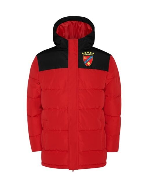 parka escudo Abrigo Acolchado Rojo-Negro
